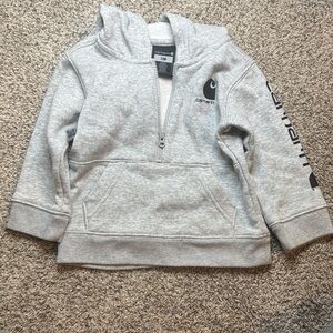 Carhartt Toddler Light Gray & Black Half-Zip Hoodie